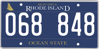 RI license plate 068848