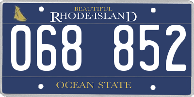 RI license plate 068852