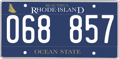 RI license plate 068857