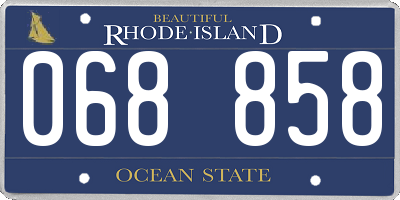 RI license plate 068858