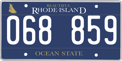 RI license plate 068859