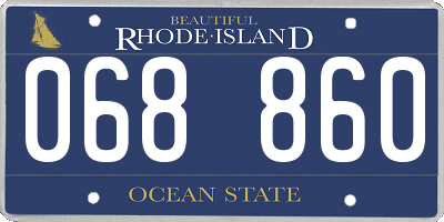 RI license plate 068860