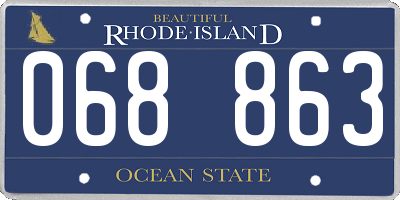RI license plate 068863