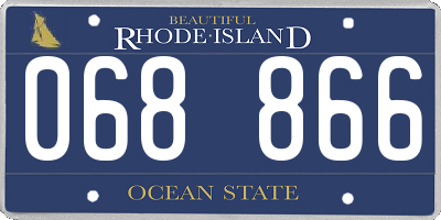 RI license plate 068866