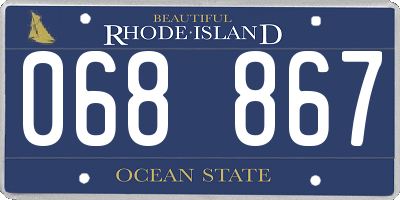RI license plate 068867