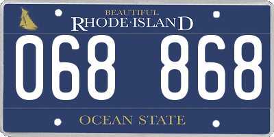 RI license plate 068868