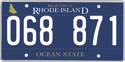 RI license plate 068871