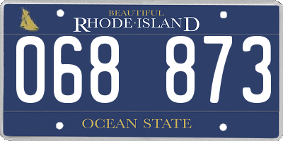 RI license plate 068873