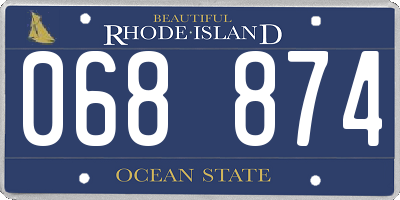 RI license plate 068874