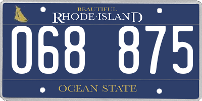 RI license plate 068875