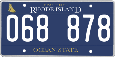 RI license plate 068878