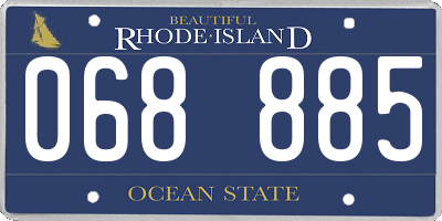 RI license plate 068885
