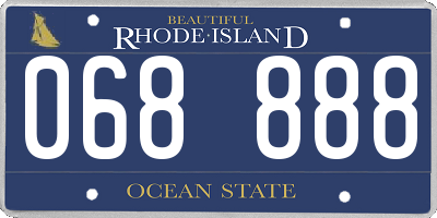 RI license plate 068888