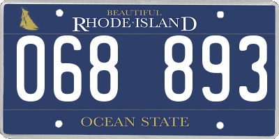 RI license plate 068893