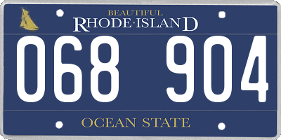 RI license plate 068904