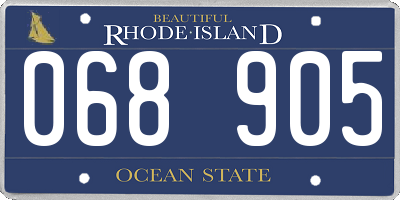 RI license plate 068905