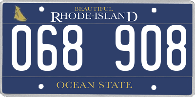 RI license plate 068908