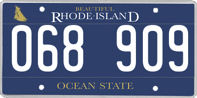 RI license plate 068909