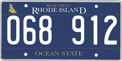 RI license plate 068912