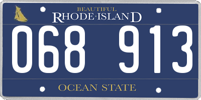 RI license plate 068913