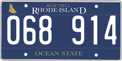 RI license plate 068914
