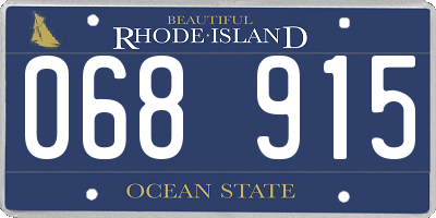 RI license plate 068915