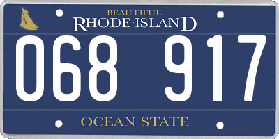 RI license plate 068917