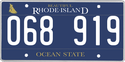 RI license plate 068919