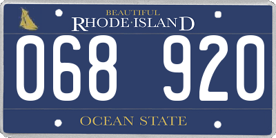 RI license plate 068920