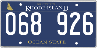 RI license plate 068926