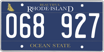 RI license plate 068927