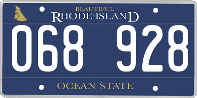 RI license plate 068928