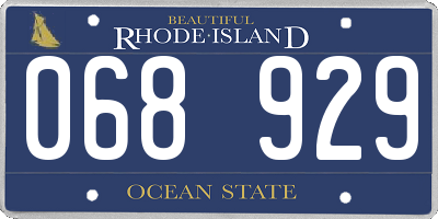 RI license plate 068929