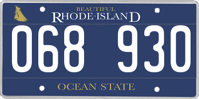 RI license plate 068930