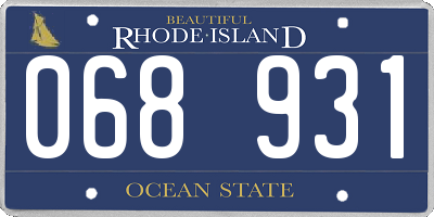 RI license plate 068931