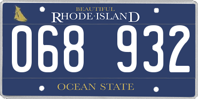 RI license plate 068932