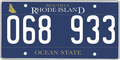 RI license plate 068933
