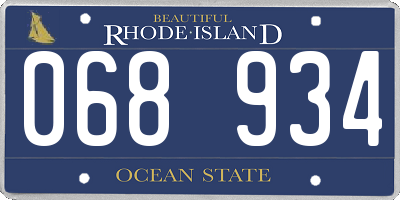 RI license plate 068934