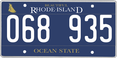 RI license plate 068935
