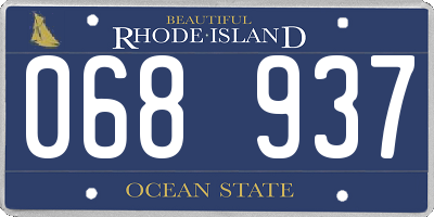 RI license plate 068937