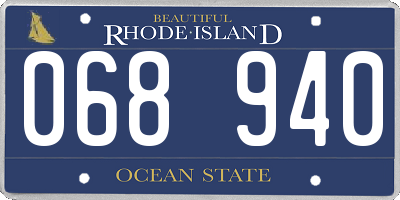 RI license plate 068940