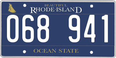 RI license plate 068941