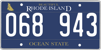 RI license plate 068943