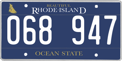 RI license plate 068947