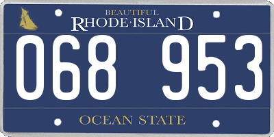 RI license plate 068953