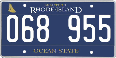 RI license plate 068955