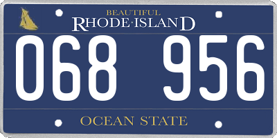 RI license plate 068956