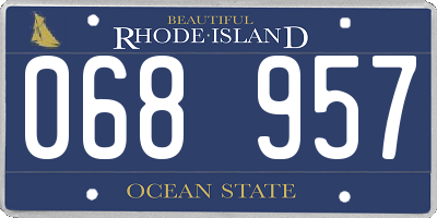 RI license plate 068957