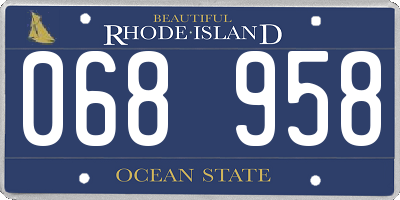 RI license plate 068958