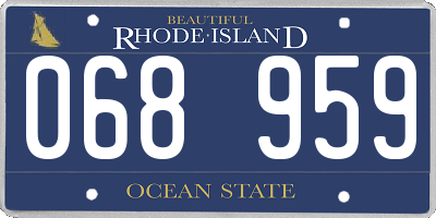 RI license plate 068959